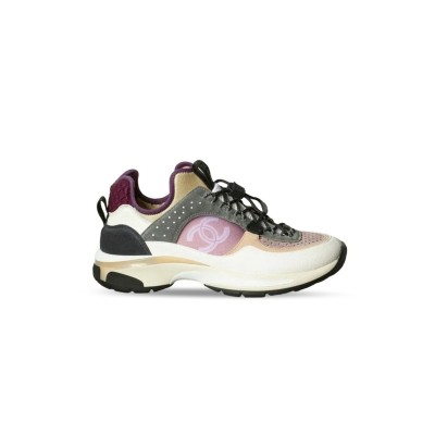 CHANEL SNEAKERS FABRIC, SUEDE CALFSKIN, MESH & FABRIC WHITE, GRAY, PURPLE G39488 Y56142 K4944